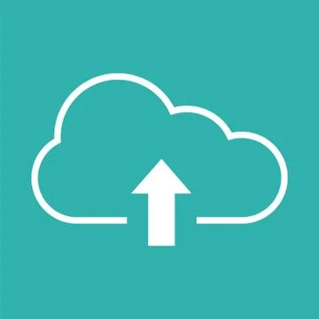 Upload icon with cloud and arrow Stock Illustration