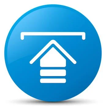 Upload icon cyan blue round button Stock Illustration