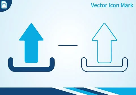 Upload icon design set with solid and outline vector style. Illustrazione stock