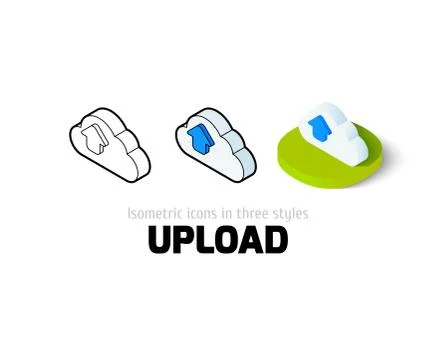 Upload icon in different style Stock Illustration