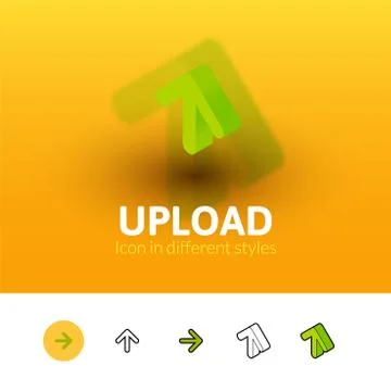 Upload icon in different style Stock Illustration