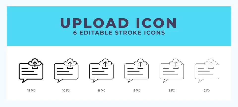 Upload icon with editable stroke. Outline icon vector illustration. Illustrazione stock