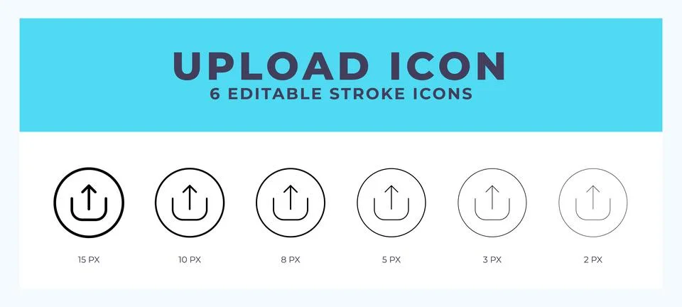 Upload icon with editable stroke. Outline icon vector illustration. Stock Illustration