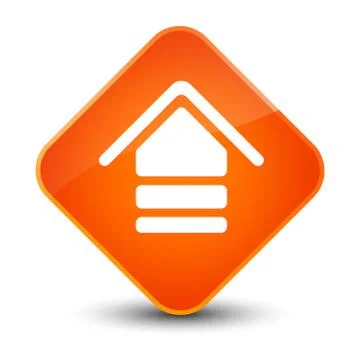 Upload icon elegant orange diamond button Illustrazione stock