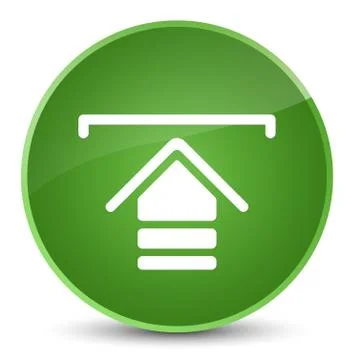 Upload icon elegant soft green round button Illustrazione stock
