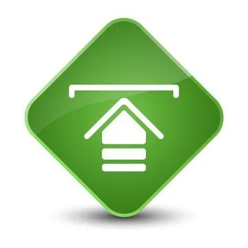 Upload icon elegant soft green diamond button Stock Illustration