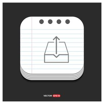 Upload icon Gray icon on Notepad Style template Vector EPS 10 Free Icon 스톡 일러스트
