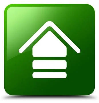 Upload icon green square button Illustrazione stock