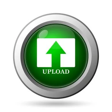 Upload icon. Internet button on white background. Illustrazione stock