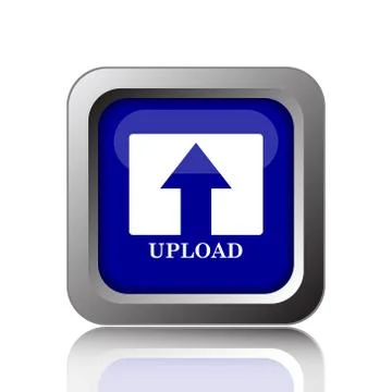Upload icon. Internet button on white background.. Illustrazione stock