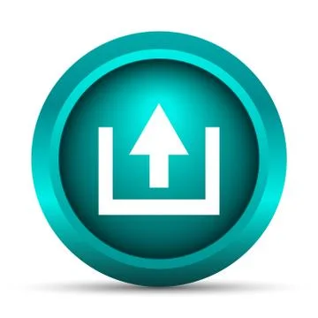 Upload icon. Internet button on white background.. Stock Illustration