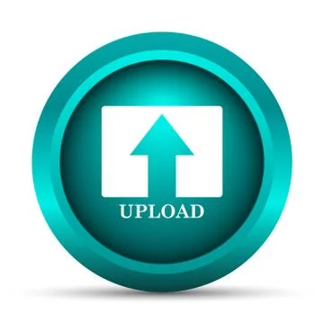 Upload icon. Internet button on white background.. Illustrazione stock
