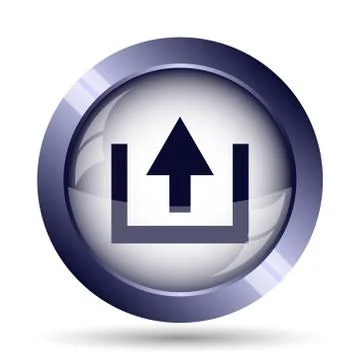 Upload icon. Internet button on white background.. Stock Illustration