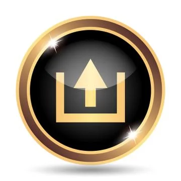 Upload icon. Internet button on white background.. Stock Illustration