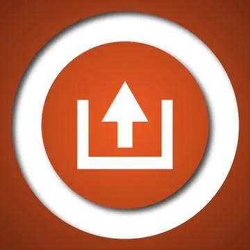 Upload icon. Internet button on white background. . Illustrazione stock