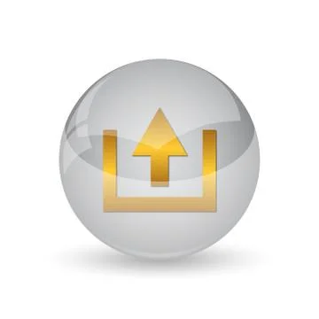 Upload icon. Internet button on white background. . Stock Illustration
