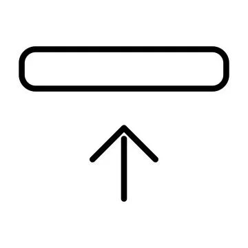 Upload icon line isolated on white background. Black flat thin icon on mode.. Illustrazione stock