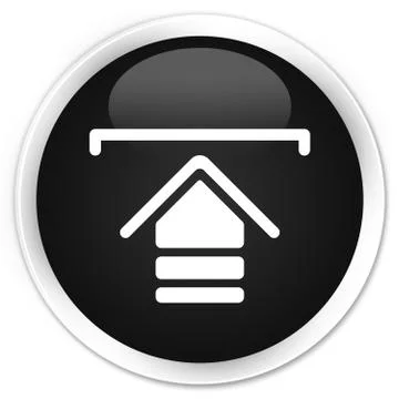 Upload icon premium black round button Stock Illustration