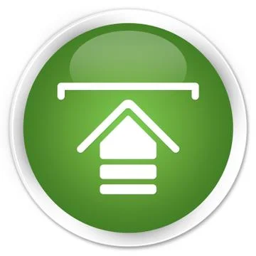 Upload icon premium soft green round button Illustrazione stock
