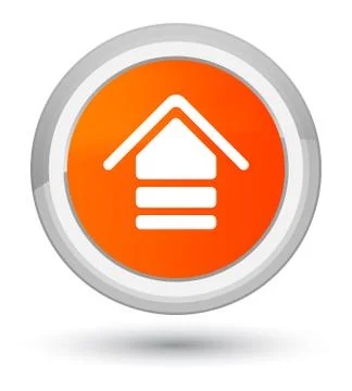Upload icon prime orange round button Stock Illustration