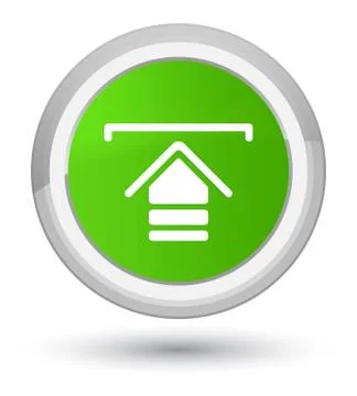 Upload icon prime soft green round button Illustrazione stock