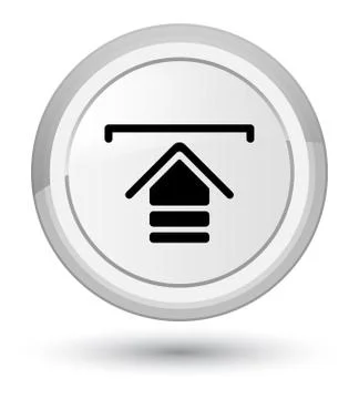 Upload icon prime white round button Illustrazione stock