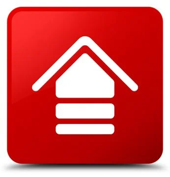 Upload icon red square button Stock Illustration