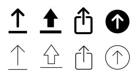 Upload icon set. load data symbol Stock Illustration