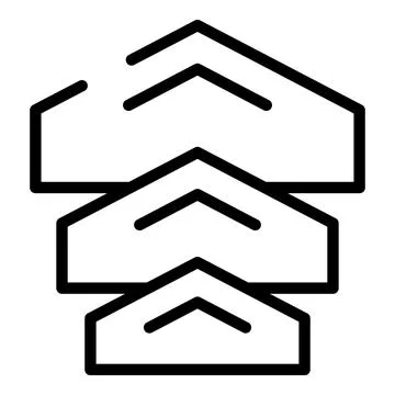 Upload icon showing increasing levels with arrows pointing upwards Illustrazione stock