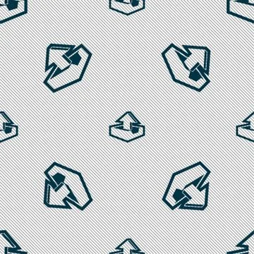 Upload icon sign. Seamless pattern with geometric texture. Vector 스톡 일러스트