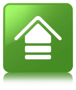 Upload icon soft green square button Illustrazione stock