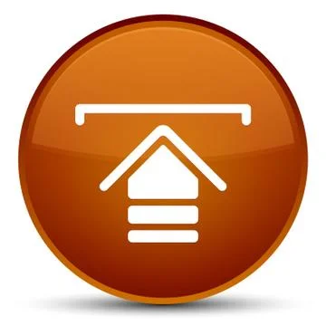 Upload icon special brown round button Stock Illustration