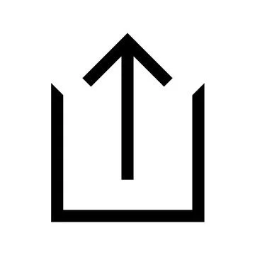 Upload icon symbol isolated on transparent background for web interface Ilustração Stock