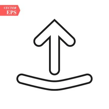 Upload Icon in trendy flat style isolated on grey background, for your web si Stock Illustration