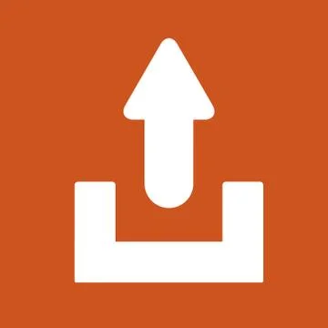 Upload icon in trendy flat style isolated on red background. Vector illustration Stock Illustration