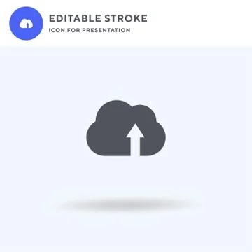 Upload icon vector, filled flat sign, solid pictogram isolated on white, logo Illustrazione stock