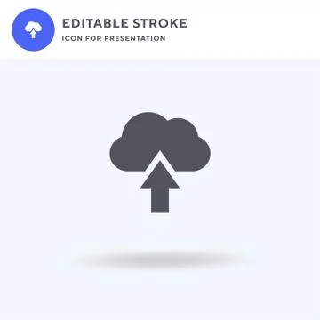 Upload icon vector, filled flat sign, solid pictogram isolated on white, logo Stockillustratie