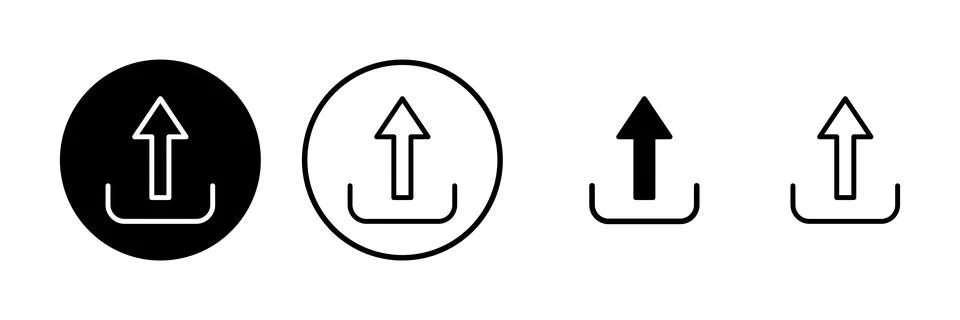 Upload icon vector illustration. load data sign and symbol Illustrazione stock