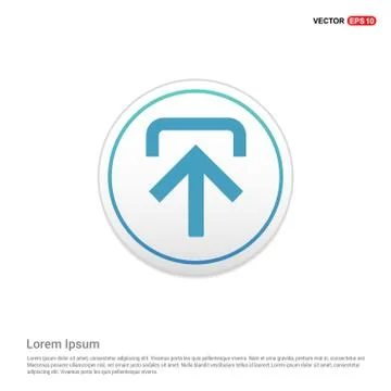 Upload Icon - white circle button Stock Illustration