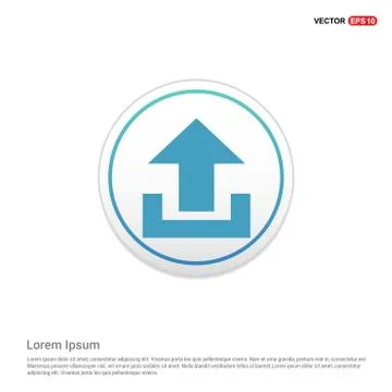 Upload Icon - white circle button 스톡 일러스트