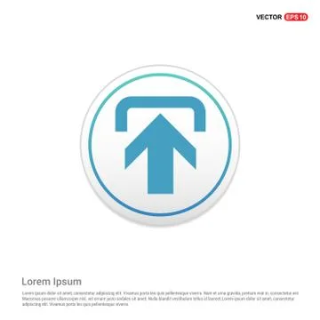 Upload Icon - white circle button Illustrazione stock