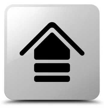 Upload icon white square button Illustrazione stock