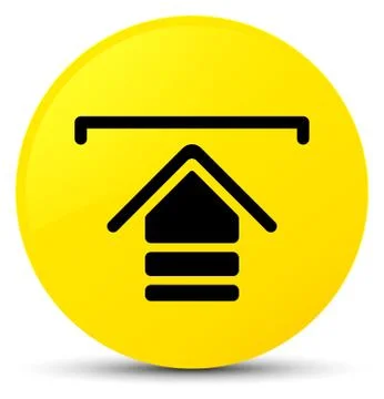 Upload icon yellow round button 스톡 일러스트