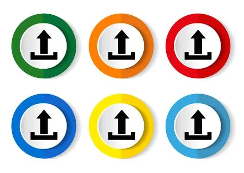 Upload  icons, set of modern design buttons for web, internet Stock Illustration