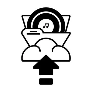 Upload information in the cloud in white background イラスト素材