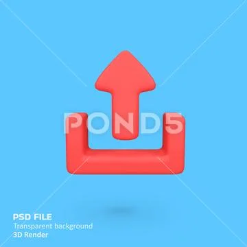 Upload isolated 3d render icon illustration Modello PSD