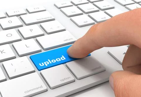 Upload keyboard concept  3d illustration 스톡 일러스트
