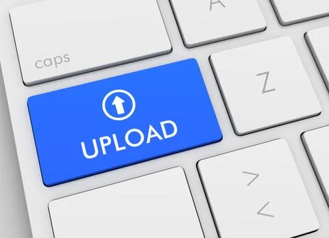 Upload keyboard concept illustration Stock Illustration