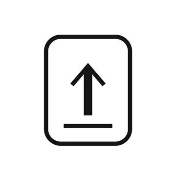 Upload line icon isolated on white background. Black flat thin icon on mode.. Illustrazione stock