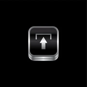 Upload metal plate theme icon button Illustrazione stock